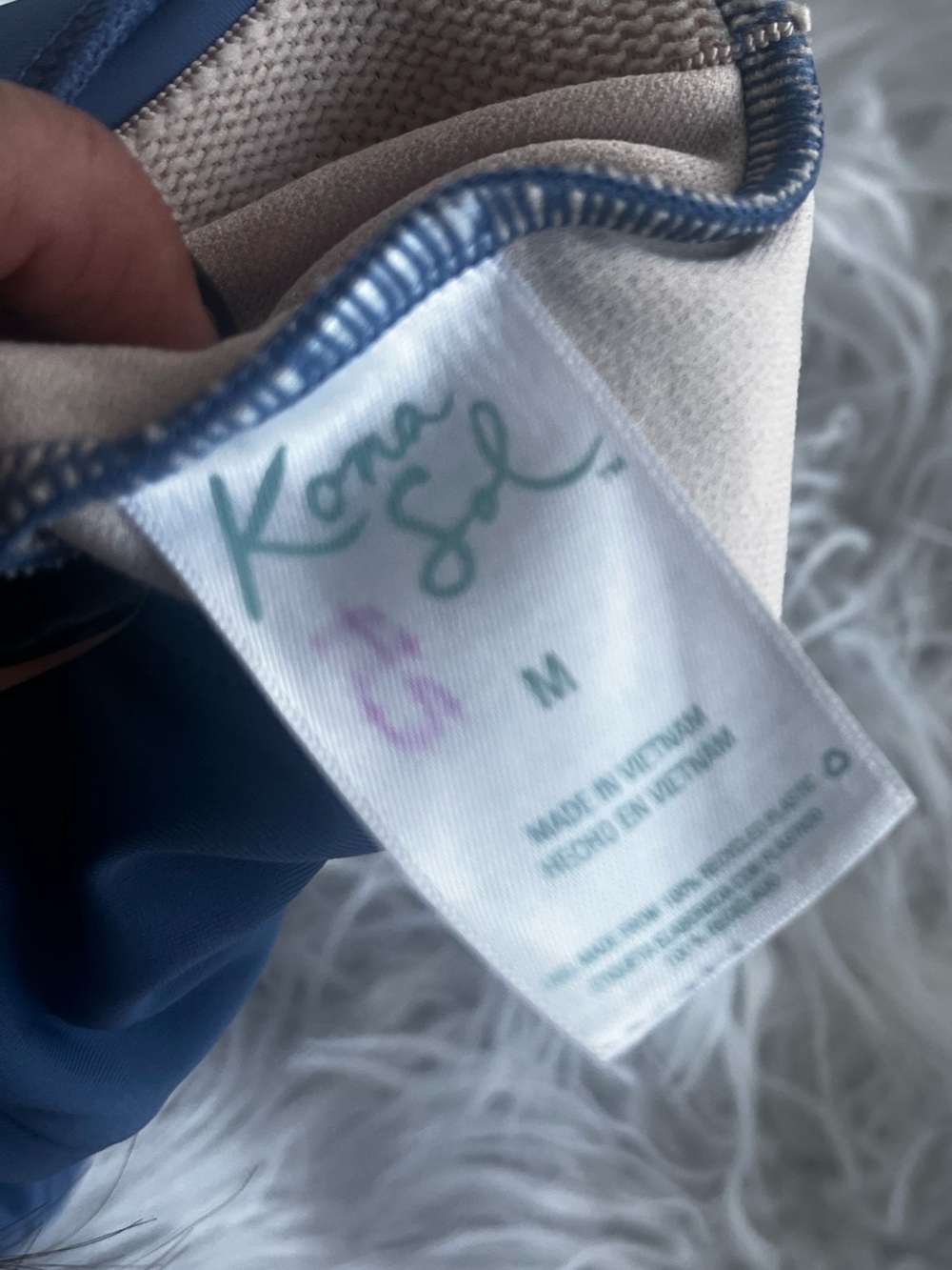 Kona Sol Slate Blue Twist-Front Swim Top - Picture 3 of 3